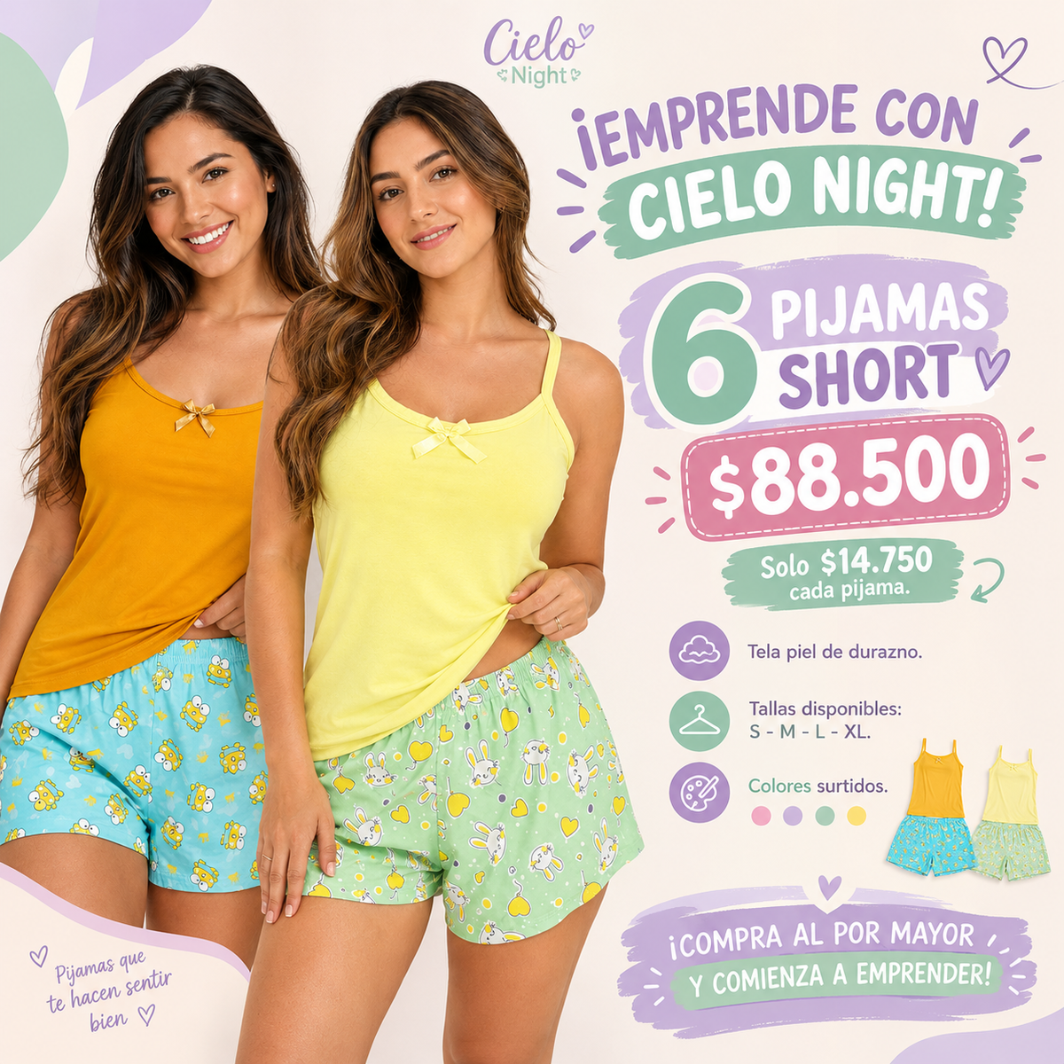 Combo Emprendedor 6 pijamas x 88.500